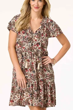 Cato Paisley Babydoll Swing Dress><noscript><img width=