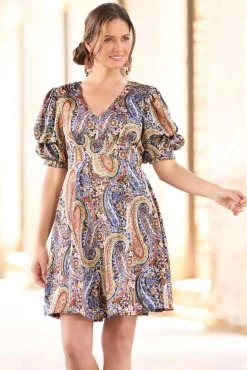 Cato Paisley Bubble Sleeve Dress> Dresses