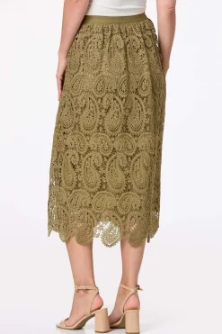 Cato Paisley Crochet Midi Skirt> Skirts