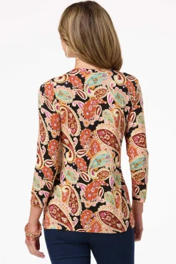 Cato Paisley Scoop Neck Top> Tops