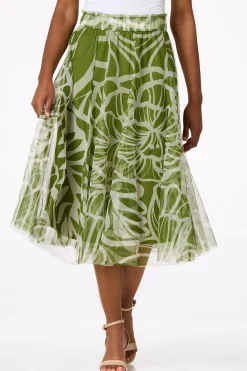 Cato Palm Leaf Mesh Skirt> Skirts
