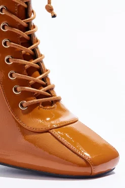 Cato Patent Lace Up Ankle Boots><noscript><img width=