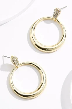 Cato Pave Post Ring Earrings> Earrings