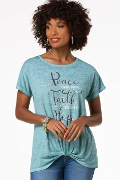 Cato Peace Over Panic Top> Tops