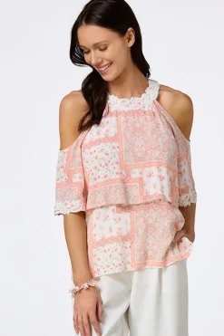 Cato Peachy Patchwork Top> Tops