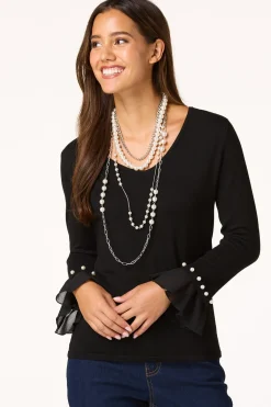Cato Pearl Bell Sleeve Sweater> Sweaters