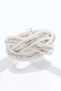 Cato Pearl Braided Cuff Bracelet> Bracelets