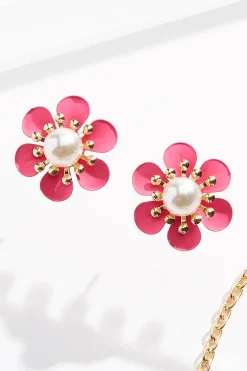 Cato Pearl Center Flower Necklace Set><noscript><img width=