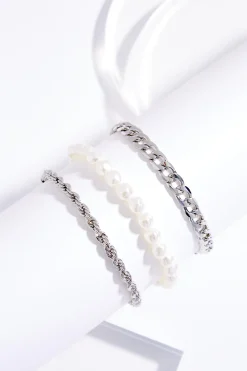 Cato Pearl Chain Bracelet Set> Bracelets