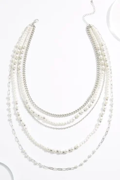 Cato Pearl Chain Layered Necklace> Necklaces