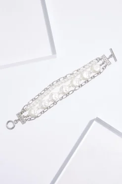 Cato Pearl Chain Toggle Bracelet> Bracelets
