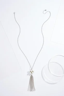 Cato Pearl Cluster Tassel Necklace> Necklaces