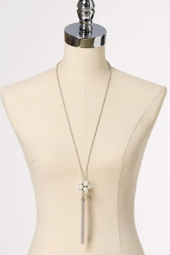 Cato Pearl Cluster Tassel Necklace> Necklaces