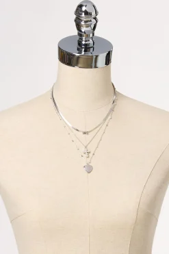 Cato Pearl Cross Heart Charm Necklace> Inspirational|Necklaces