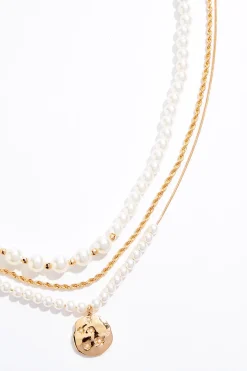 Cato Pearl Delicate Layered Short Necklace><noscript><img width=