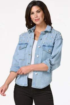 Cato Pearl Denim Shacket> Jackets & Vests|Jeans