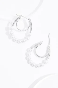 Cato Pearl Double Hoop Earrings> Social Occasion|Earrings