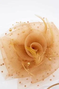 Cato Pearl Feather Polka Dot Fascinator><noscript><img width=