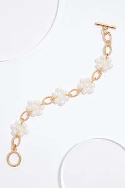 Cato Pearl Flower Toggle Bracelet> Bracelets