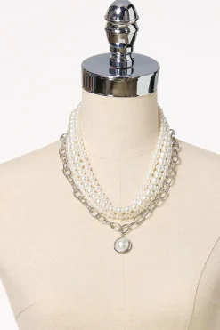 Cato Pearl Layered Chain Necklace Set> Sets|Necklaces