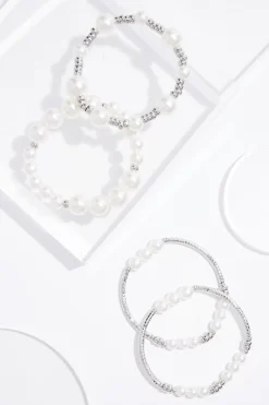 Cato Pearl Link Stretch Bracelet Set> Bracelets