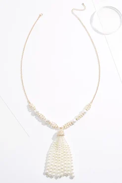 Cato Pearl Tassel Long Necklace> Necklaces