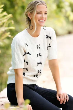 Cato Pearly Bow Sweater> Sweaters