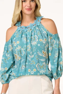 Cato Petal Cold Shoulder Top><noscript><img width=