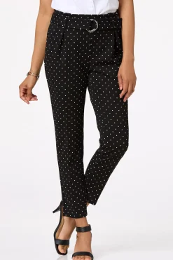 Cato Petite Belted Polka Dot Pants> Petites|Pants