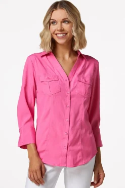 Cato Petite Classic Button Down Shirt> Petites|Tops