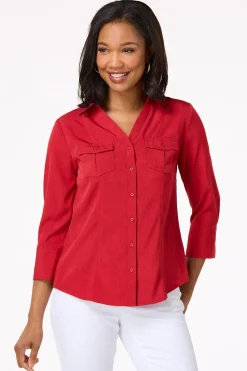 Cato Petite Classic Button Down Shirt><noscript><img width=