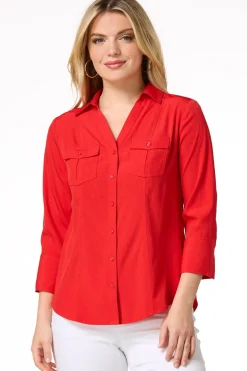 Cato Petite Classic Button Down Shirt><noscript><img width=