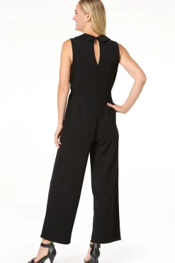 Cato Petite Collared Tie Waist Jumpsuit> Petites|Dresses