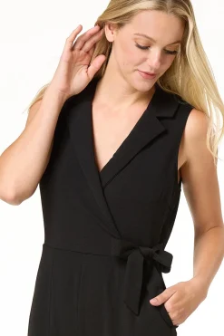 Cato Petite Collared Tie Waist Jumpsuit><noscript><img width=