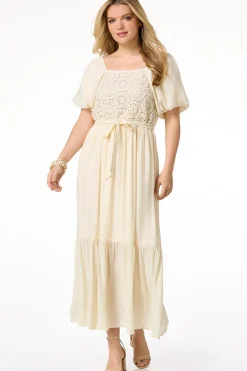 Cato Petite Crochet Bodice Maxi Dress> Petites|Dresses