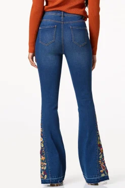 Cato Petite Floral Paisley Embroidered Jeans> Petites|Jeans
