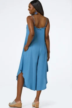 Cato Petite Frayed Chambray Jumpsuit> Petites|Dresses