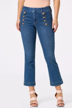 Cato Petite Gold Button Jeans> Petites|Jeans