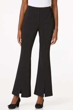 Cato Petite Ribbed Split Hem Flare Pants> Petites|Pants