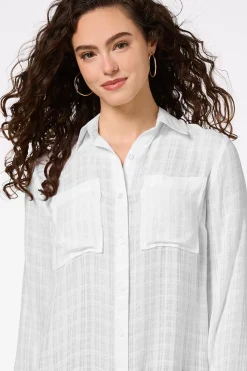Cato Petite Textured Two Pocket Tunic><noscript><img width=