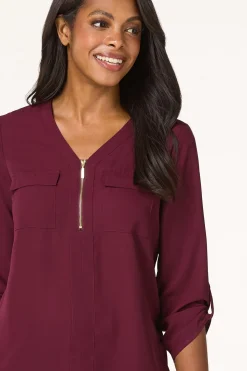 Cato Petite Zip Front Equipment Top><noscript><img width=