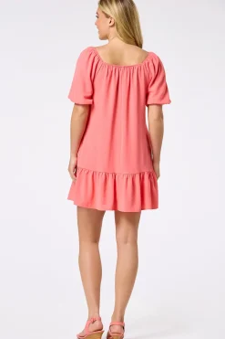Cato Pink Bubble Sleeve Dress> Dresses