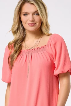 Cato Pink Bubble Sleeve Dress><noscript><img width=