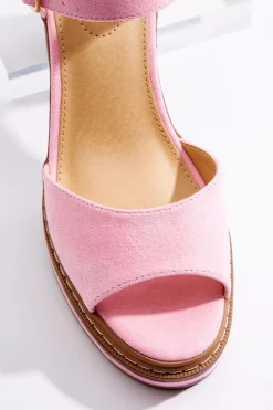 Cato Pink Faux Suede Platform Sandals><noscript><img width=
