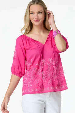 Cato Pink Floral Embroidered Top><noscript><img width=