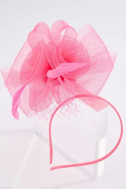 Cato Pink Rose Feather Fascinator> Hats & Hair