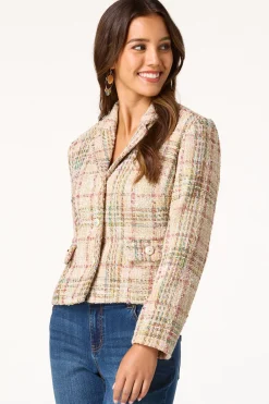Cato Plaid Boucle Blazer><noscript><img width=