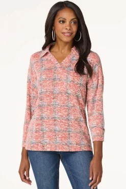 Cato Plaid Collared Shirt> Tops