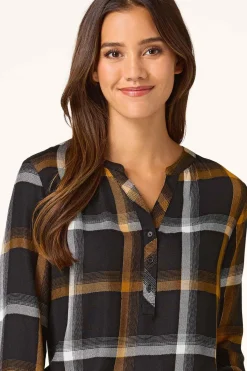 Cato Plaid Herringbone Top><noscript><img width=