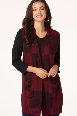 Cato Plaid Sweater Vest Tunic> Sweaters